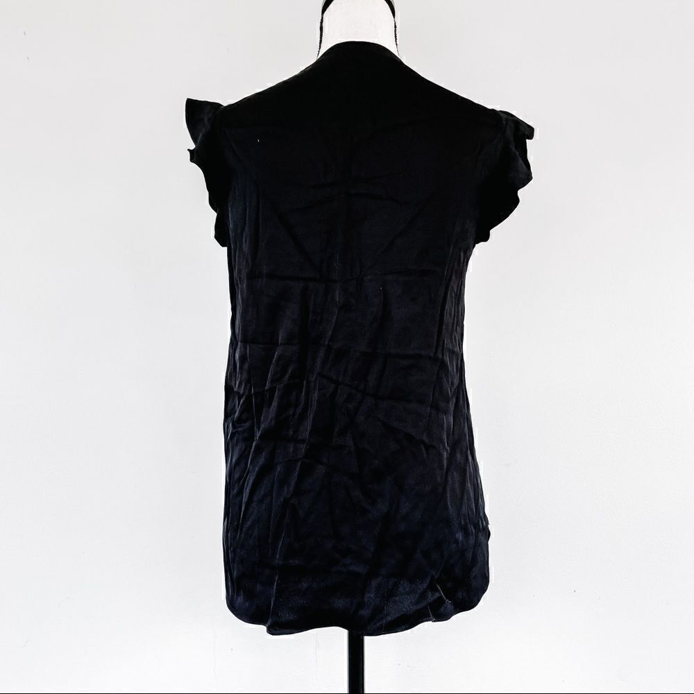 Kate Spade Flutter Sleeve Satin Crepe Blouse - Picture 6 of 11